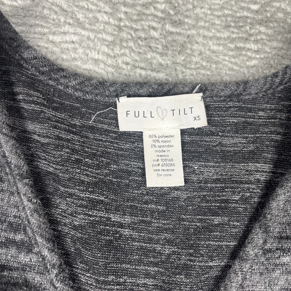 Full Tilt Faux Wrap Dress Dark Gray Long‎ Sleeve Women's Size XS